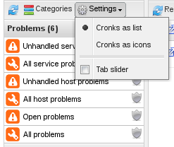 Icinga Web Cronk Menü Umschalter