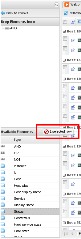 Icinga Web drag filter