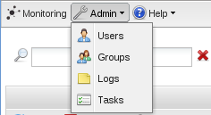 Icinga Web Top-Menü Admin